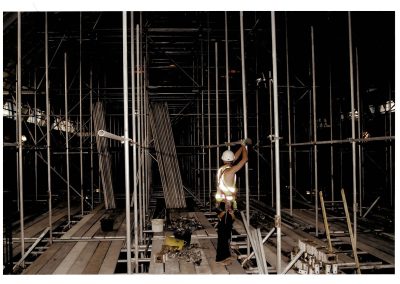 Indoor scaffolding from Atlas Scaffolding LTD's archives.