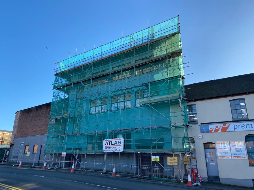 A demolition project. Atlas Scaffolding Limited erected scaffolding to enable the demolition of the Zanibar building.