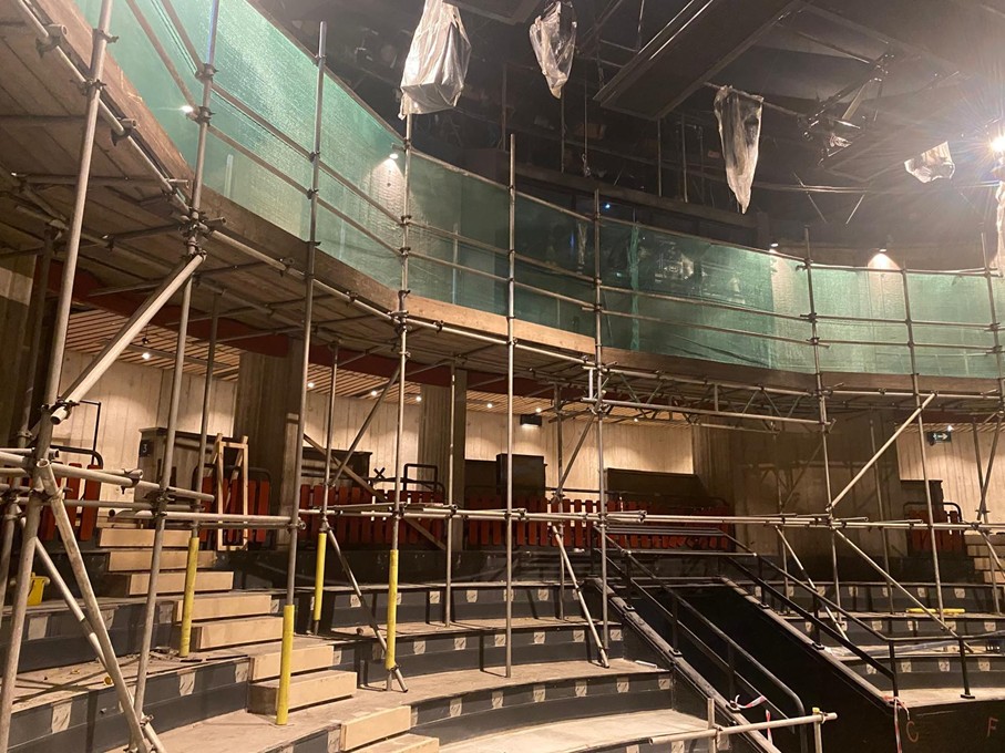 A project by Atlas Scaffolding Limited tasked with erecting scaffolding within the New Vic Theatre to enable a refurbishment.