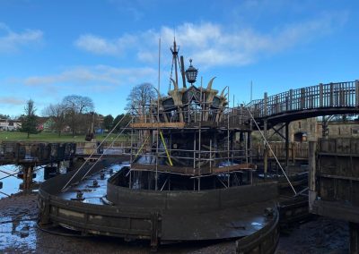 An example of Atlas Scaffolding Limited's work at Alton Towers Amusement Park on one of the childrens rides.