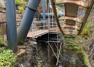 An example of Atlas Scaffolding Limited's work at Alton Towers Amusement Park on a rollercoaster.